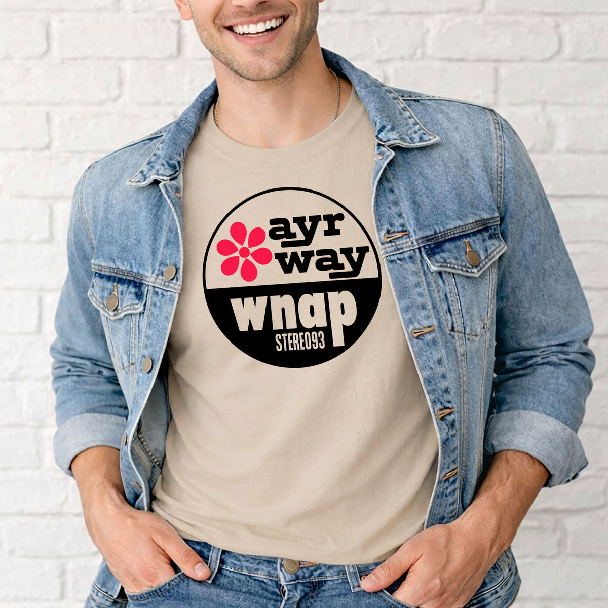 T-Shirt — Vintage 'ayr way wnap' Retro Logo Tee (Flower Graphic)