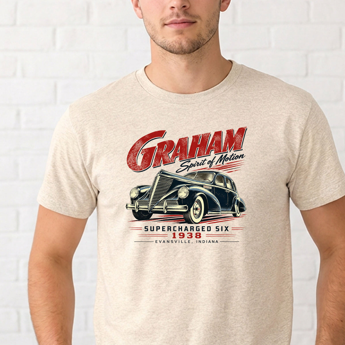 1938 Graham Supercharged Six – Evansville Indiana Gildan 5000 T-Shirt