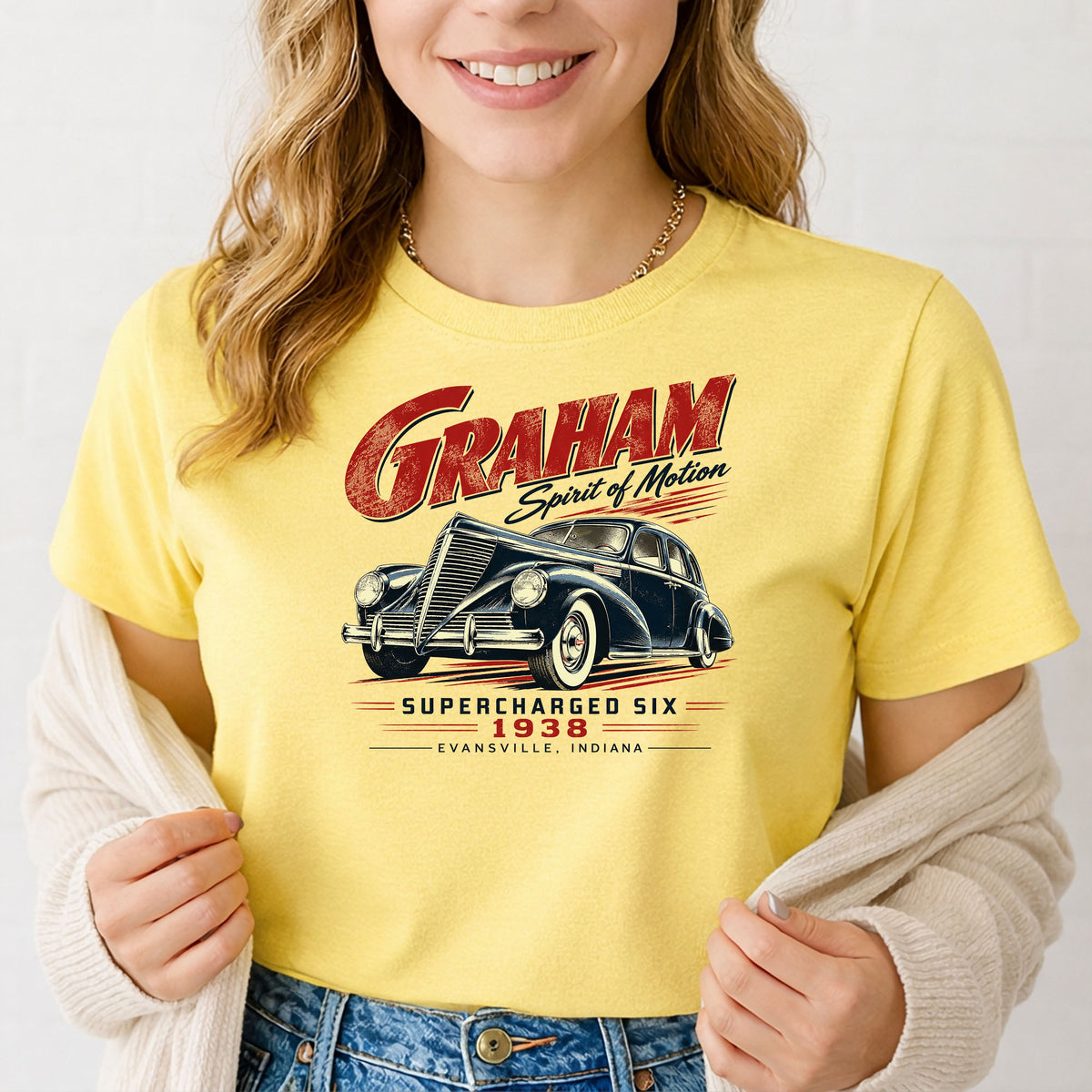 1938 Graham Supercharged Six – Evansville Indiana Gildan 5000 T-Shirt