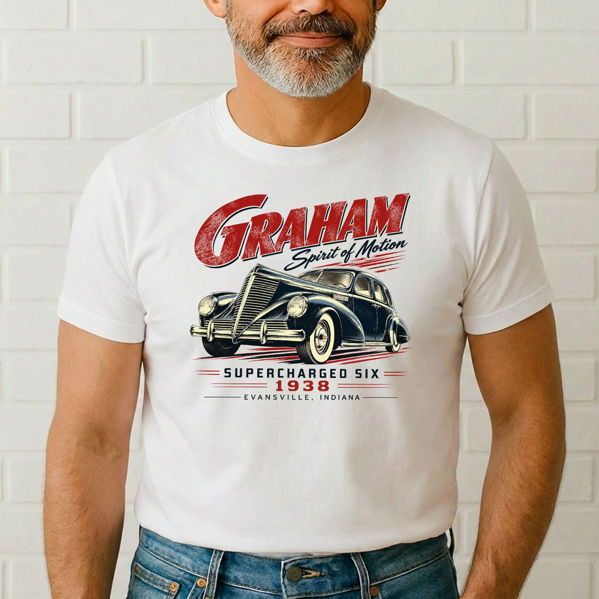 1938 Graham Supercharged Six – Evansville Indiana Gildan 5000 T-Shirt