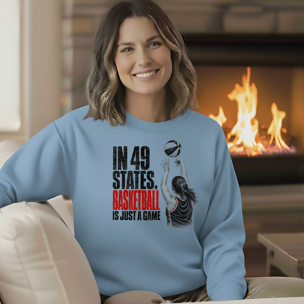 In 49 States Basketball Is Just a Game – Indiana Basketball Gildan 18000 Sweatshirt