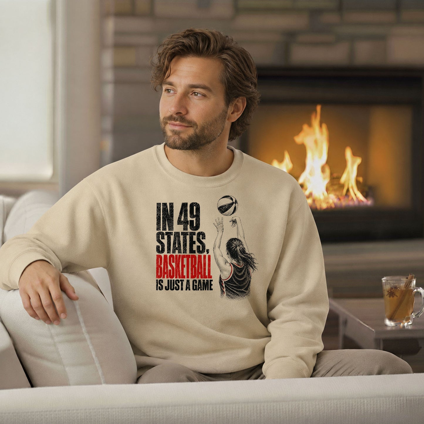 In 49 States Basketball Is Just a Game – Indiana Basketball Gildan 18000 Sweatshirt