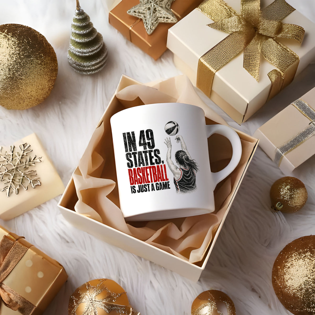 In 49 States Basketball Is Just a Game – Indiana Basketball 15 oz Coffee Mug