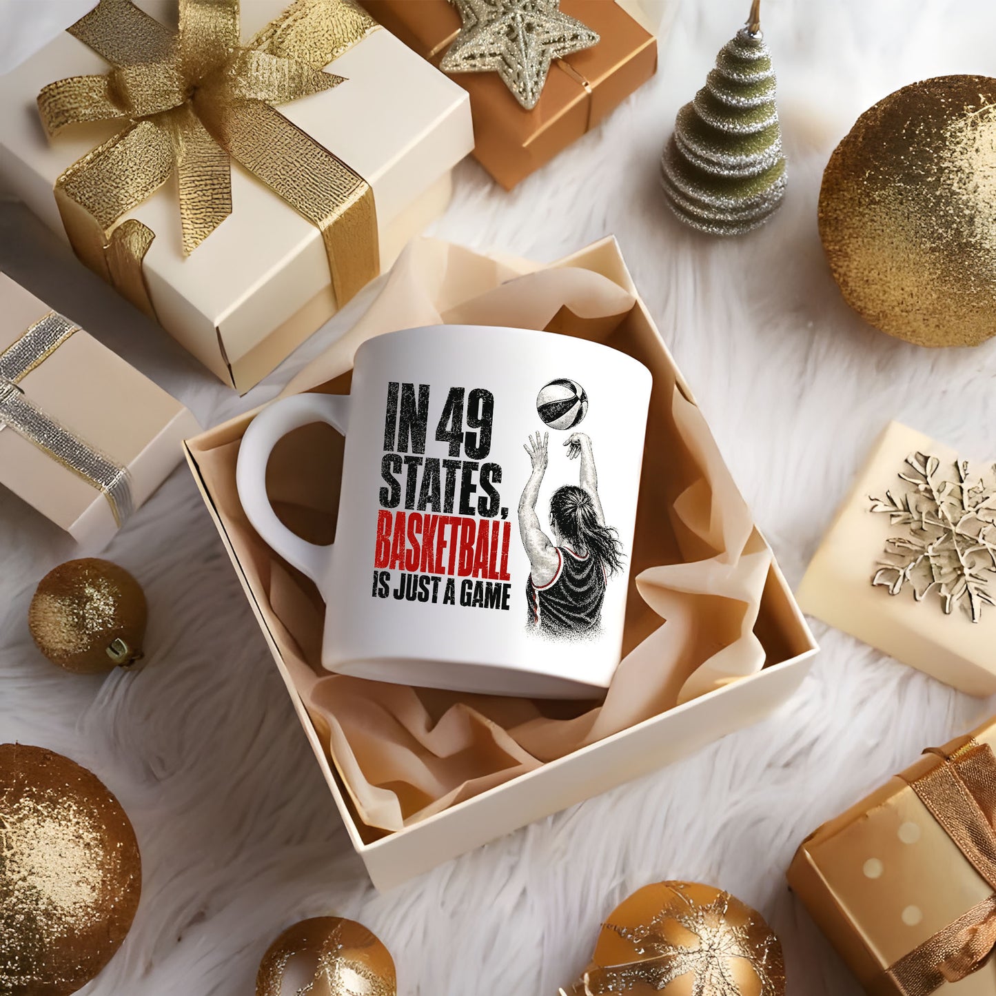 In 49 States Basketball Is Just a Game – Indiana Basketball 15 oz Coffee Mug