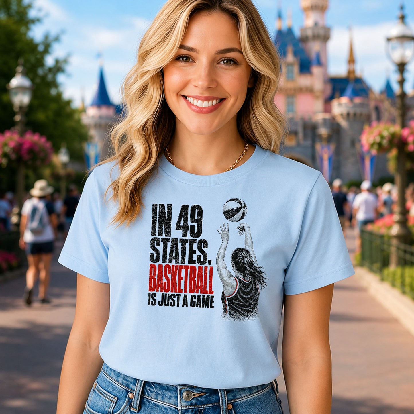In 49 States Basketball Is Just a Game – Indiana Basketball Gildan 5000 T-Shirt