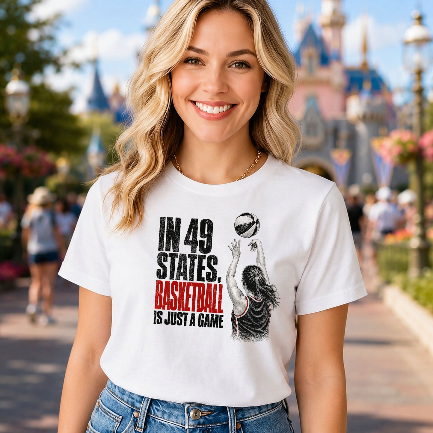 In 49 States Basketball Is Just a Game – Indiana Basketball Gildan 5000 T-Shirt