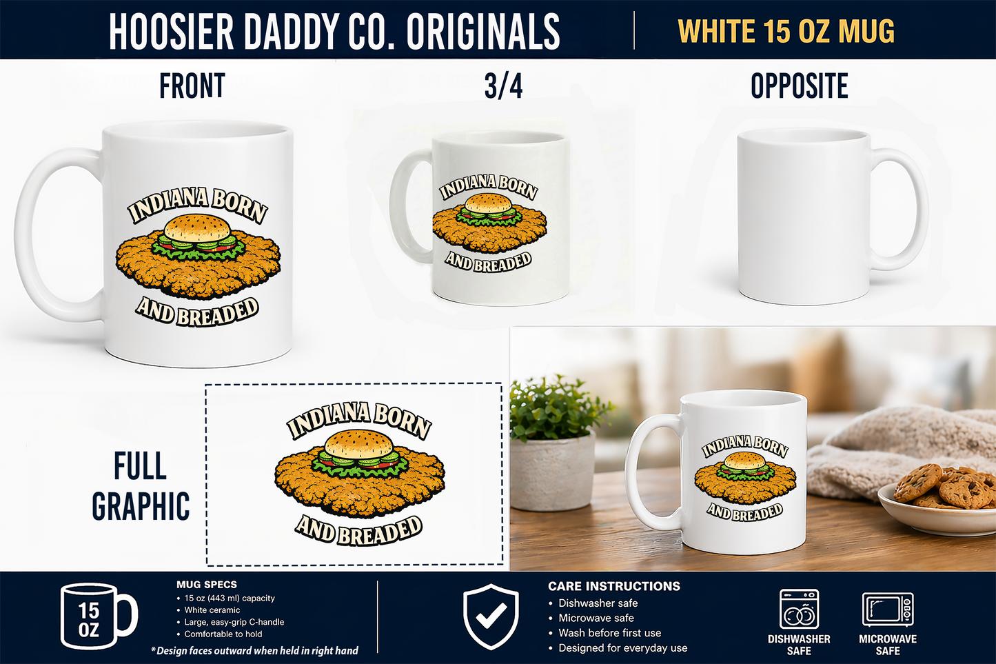 Indiana Born and Breaded Tenderloin Coffee Mug
