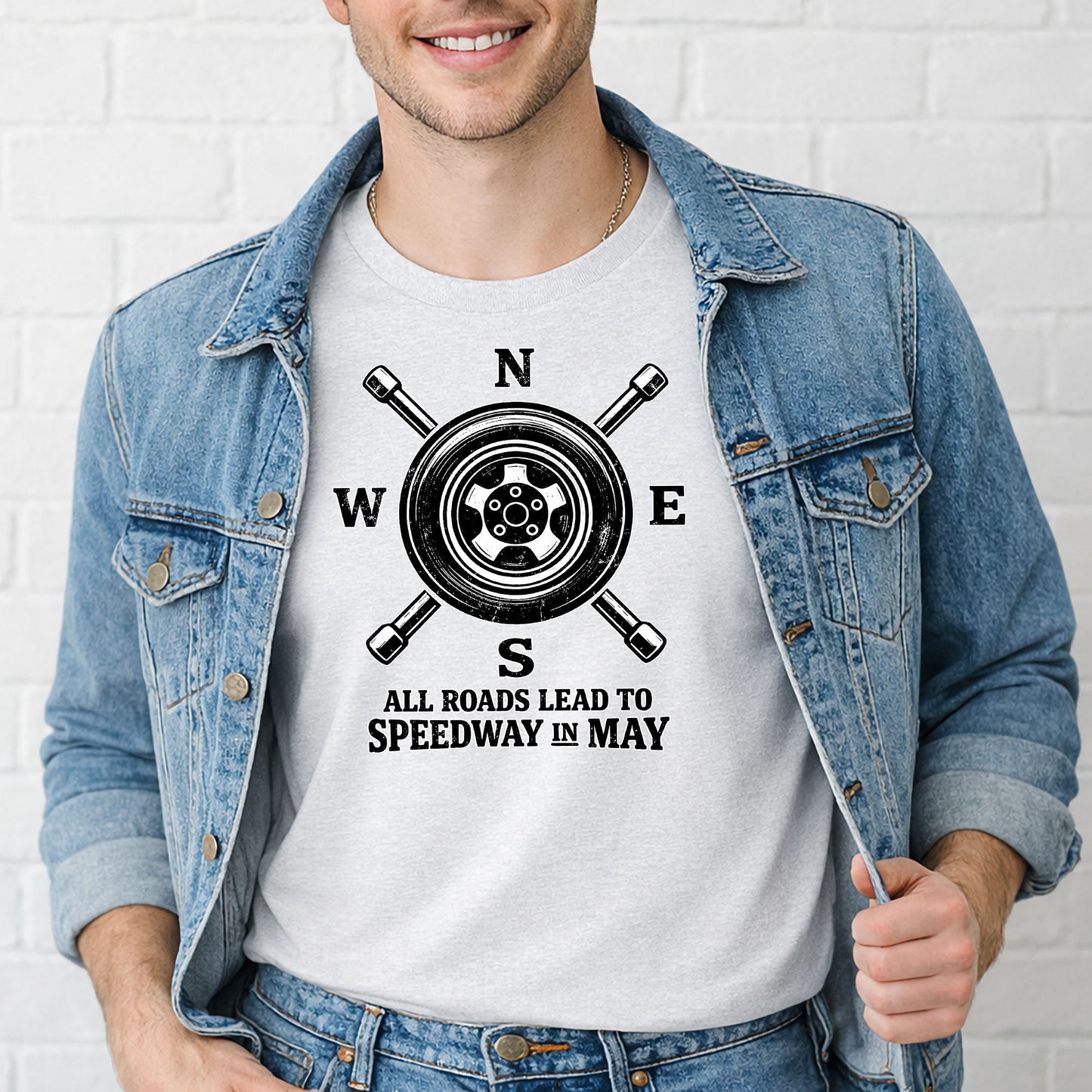close up racing compass design wheel and lug wrench vintage motorsport graphic