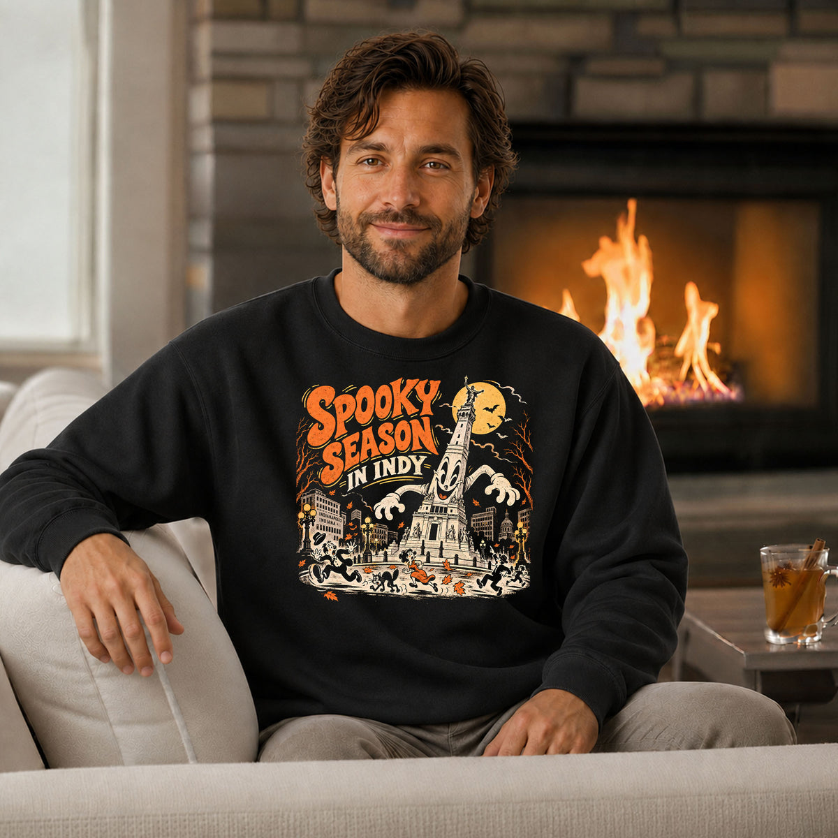 Spooky Season in Indy – Indianapolis Halloween Gildan 18000 Sweatshirt