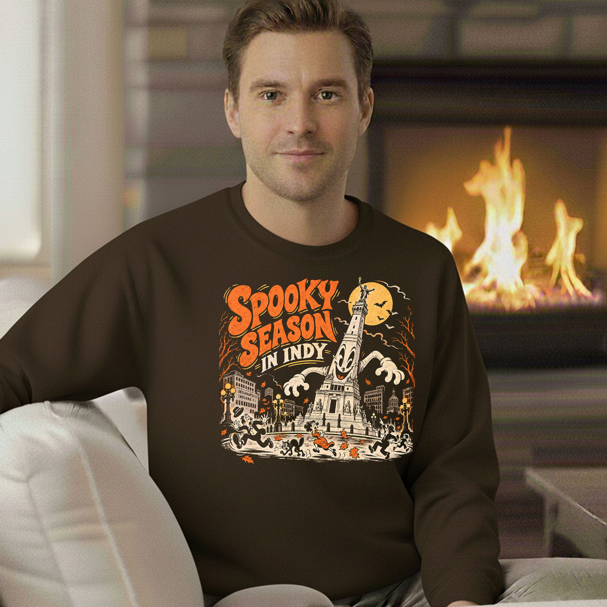 Spooky Season in Indy – Indianapolis Halloween Gildan 18000 Sweatshirt