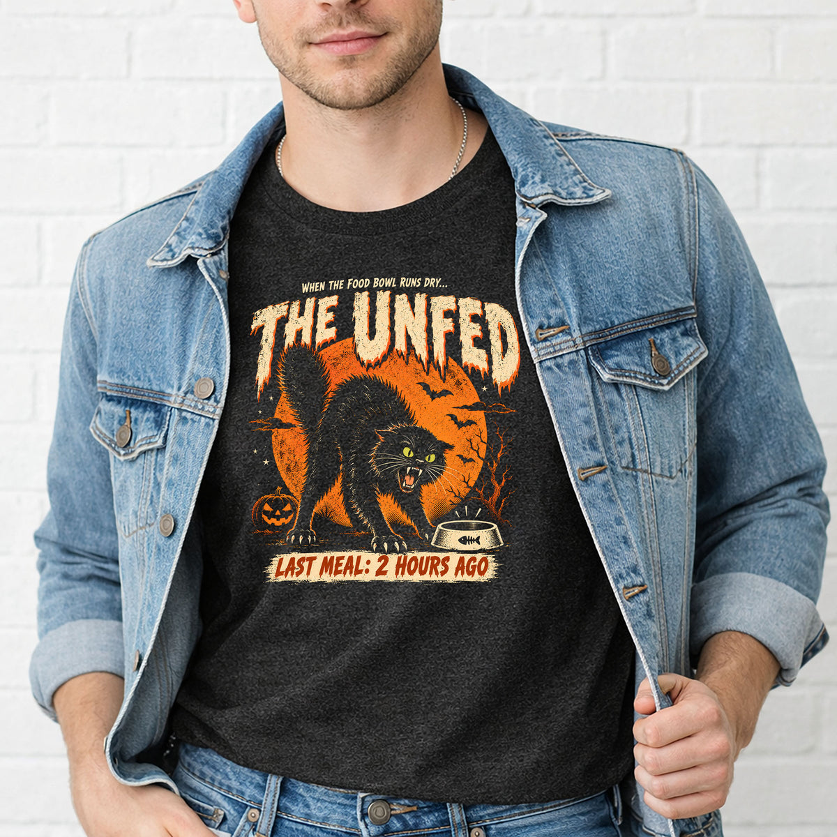 The Unfed – Funny Black Cat Halloween Gildan 5000 T-Shirt