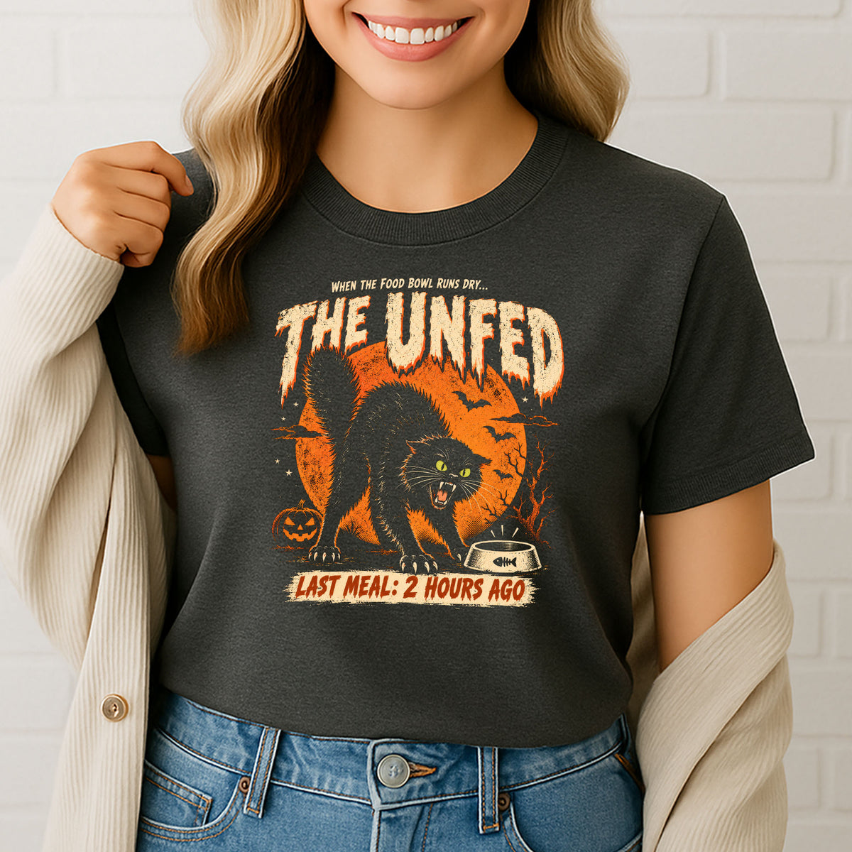 The Unfed – Funny Black Cat Halloween Gildan 5000 T-Shirt