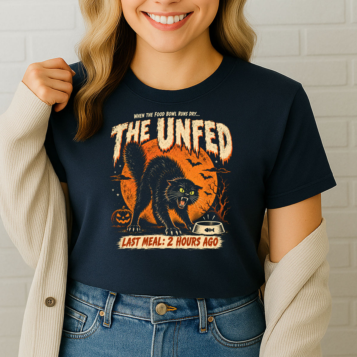 The Unfed – Funny Black Cat Halloween Gildan 5000 T-Shirt