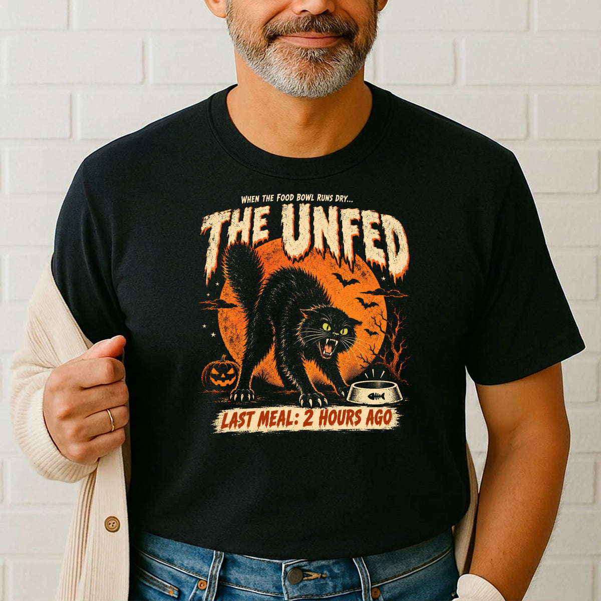 The Unfed – Funny Black Cat Halloween Gildan 5000 T-Shirt