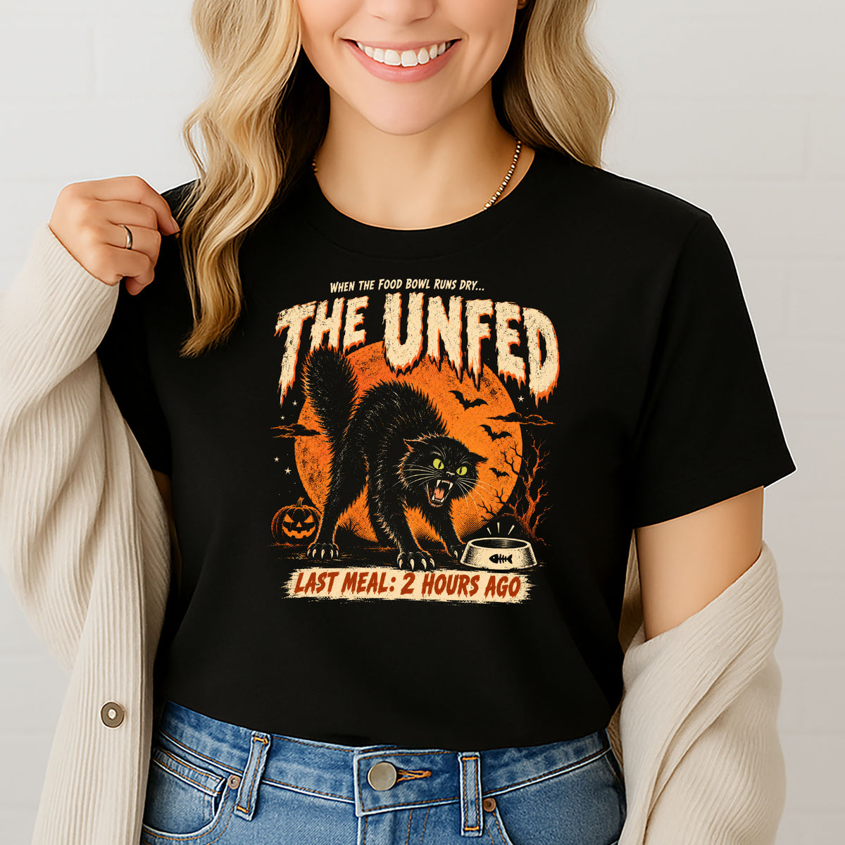 The Unfed – Funny Black Cat Halloween Gildan 5000 T-Shirt